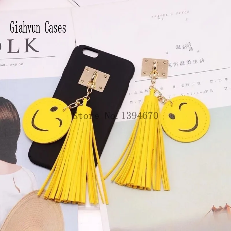 SMILE FACE portable Bracelet style metals tassel soft phone Case Cover For Huawei Mate7 Mate8 Mate9 P9 P10 back cover | Мобильные