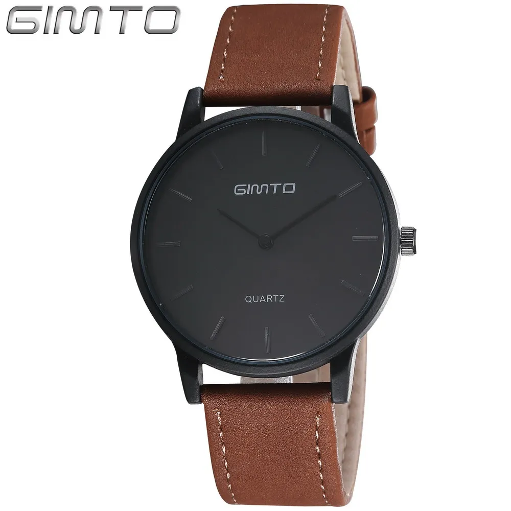 

2016 Hot Sale GIMTO Brand Casual Watches Men Leather Strap Simple Boy Fashion Quartz Wristwatch Relogio Masculino Montre Homme