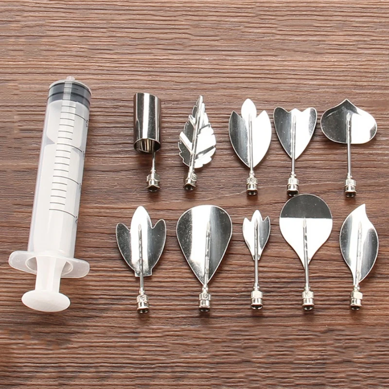 

11PCS/set Exquisite Jelly Flower Art Tools Jelly Cake Gelatin Pudding Nozzle Syringe Russia Nozzle Set Cake Tools