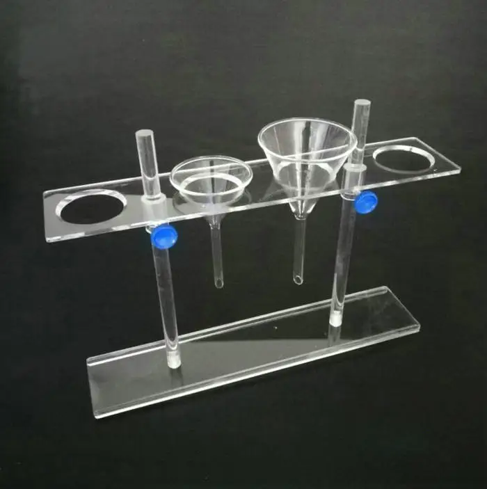 1PCS Organic Glass Funnel Stand PMMA Support Rack Lab Supplies 2holes