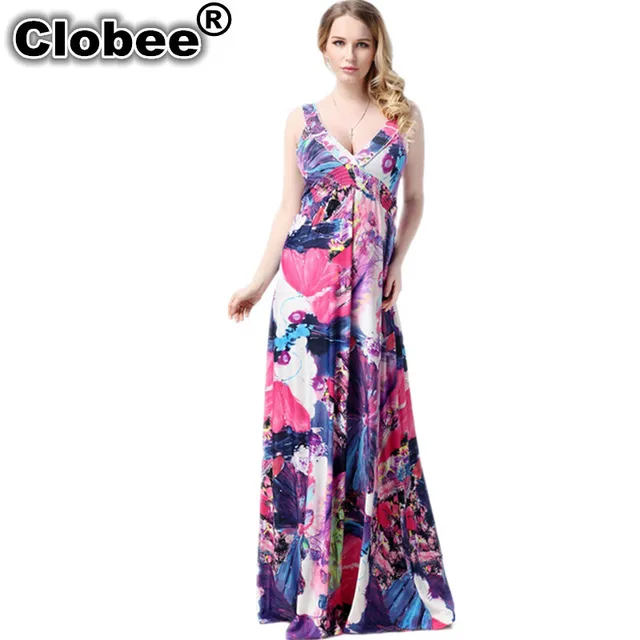 Clobee XL 7XL Large Plus Size Ukraine Robe Women's Maxi Long Purple - 640x640 - jpeg Purple Plus Size Summer Dresses
