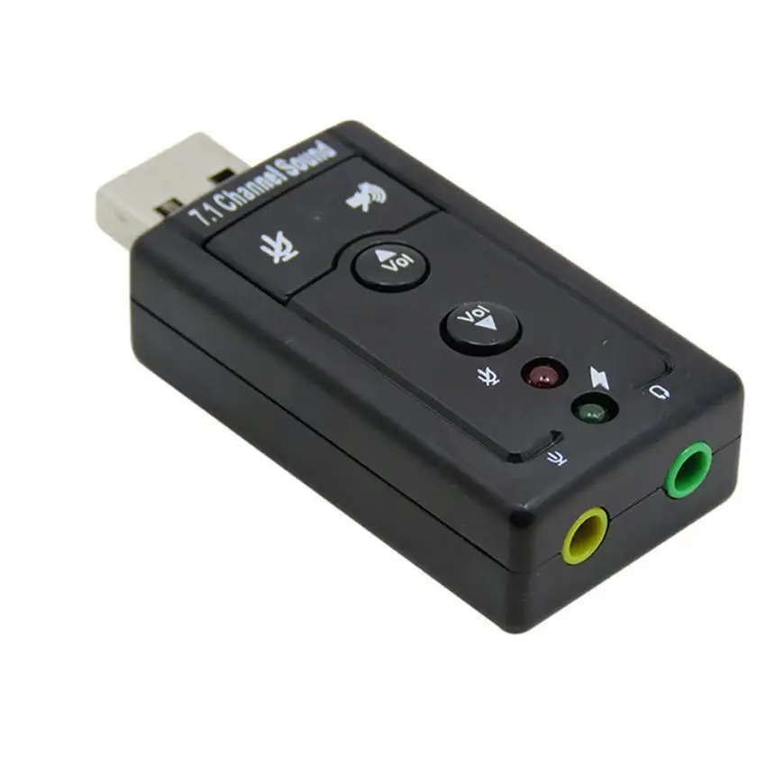Портативный Аудио адаптер Usb 7 1 канал Esternal 3D usb звуковая карта аудио интерфейс