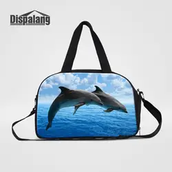 Dispalang Для женщин Дорожные сумки Дельфин животных печати большой Чемодан сумка для Для женщин сумка для Бизнес поездки Повседневное