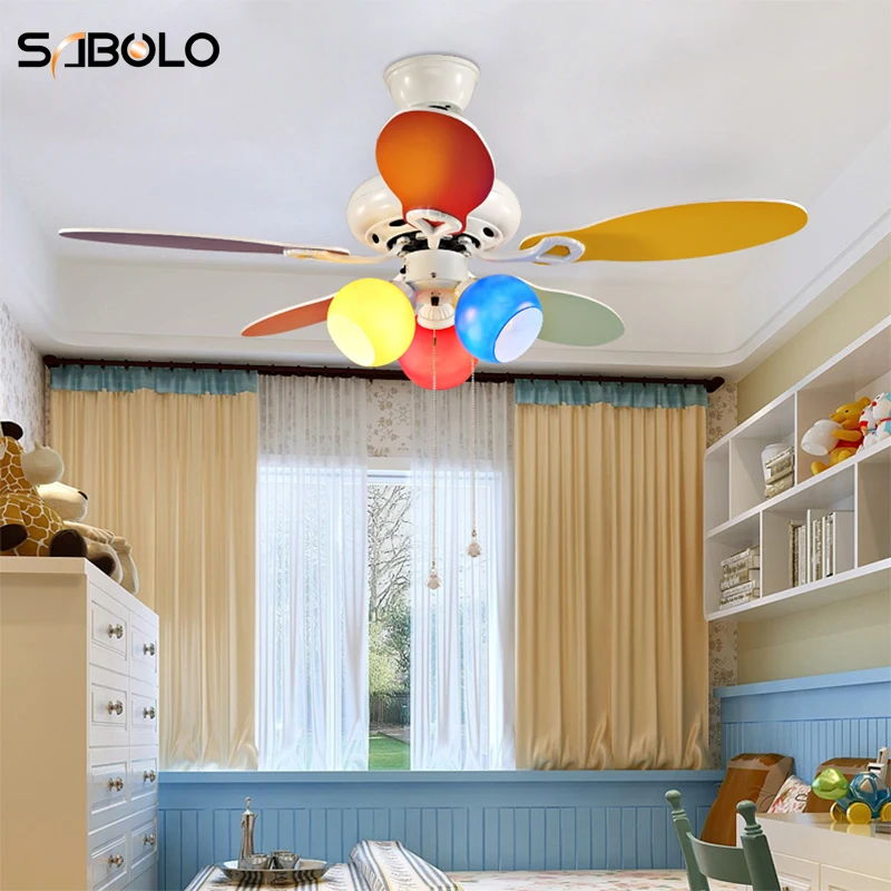 

Fan With Light Wooden Ceiling Fans For Bedroom 220v Ceiling Fan 42 Inch Colorful Glass Lampshade Pull Switch Ceiling Fan Lights