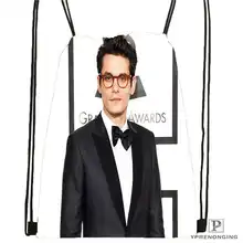 Пользовательские Джон-Майер-Drawstring сумка-рюкзак милый рюкзак детский Ранец(черный назад) 31x40 см#180611-03-125