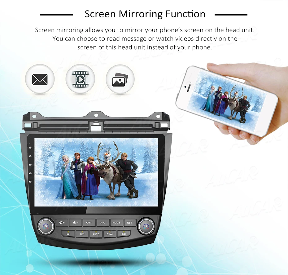 Perfect AuCar 10.1" Car DVD Player for Honda Accord 7 2003-2007 Android radio gps navigation HD 1024*600 Bluetooth Radio WIFI Stereo IPS 9