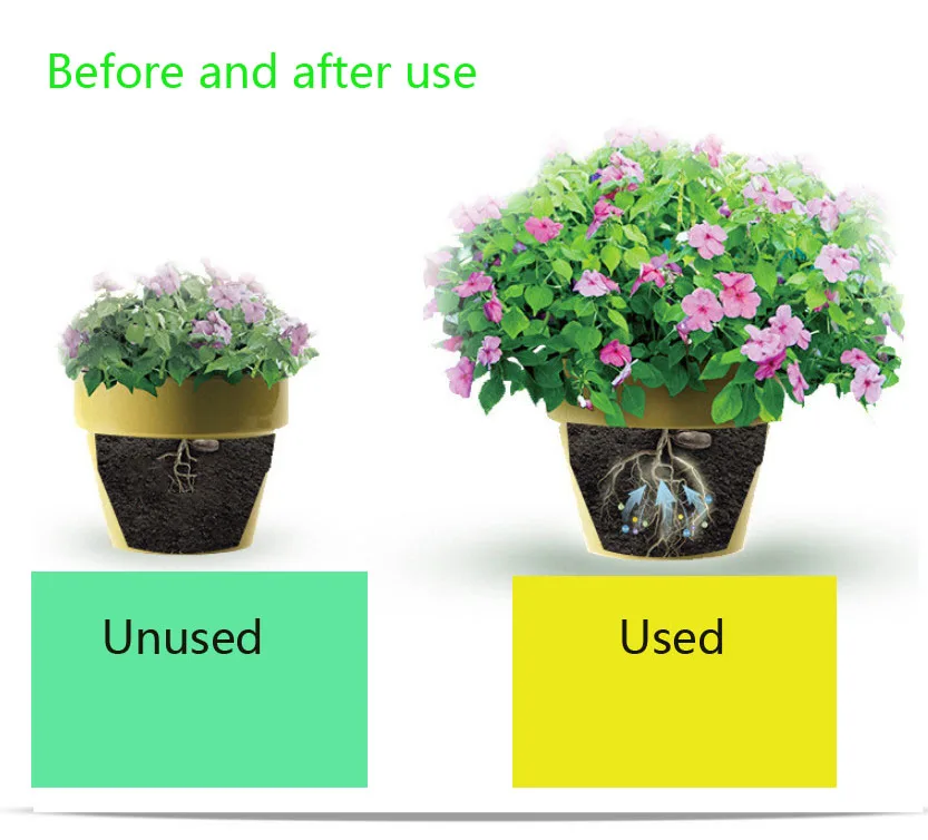 4 упаковки цветочного удобрения, выделенные Доступные составные удобрения подходят для всех видов цветов и деревьев, чтобы использовать 30 г/упак