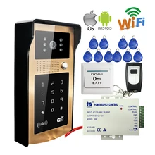 Free Shipping New Touch RFID Code Keypad Wireless Wifi Video Intercom Door Phone Waterproof Metal Doorbell for Android IOS Phone