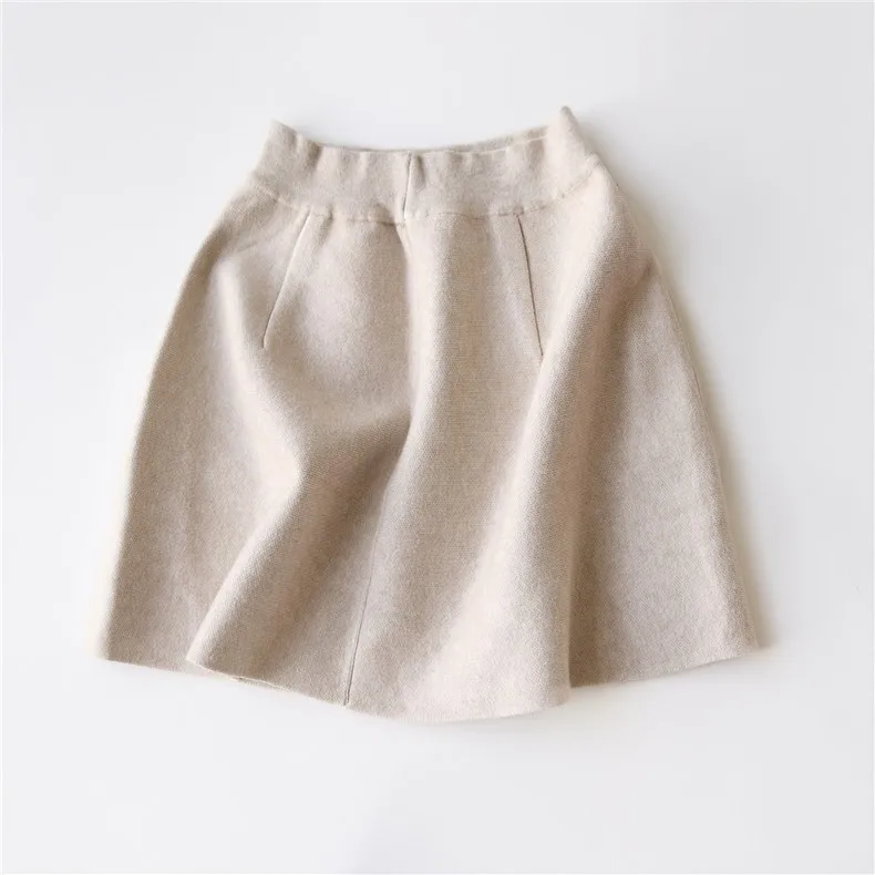 J1607 женская короткая элегантная однотонная трикотажная юбка с двумя карманами, Женская мини-юбка-свитер А-силуэта, юбки saias