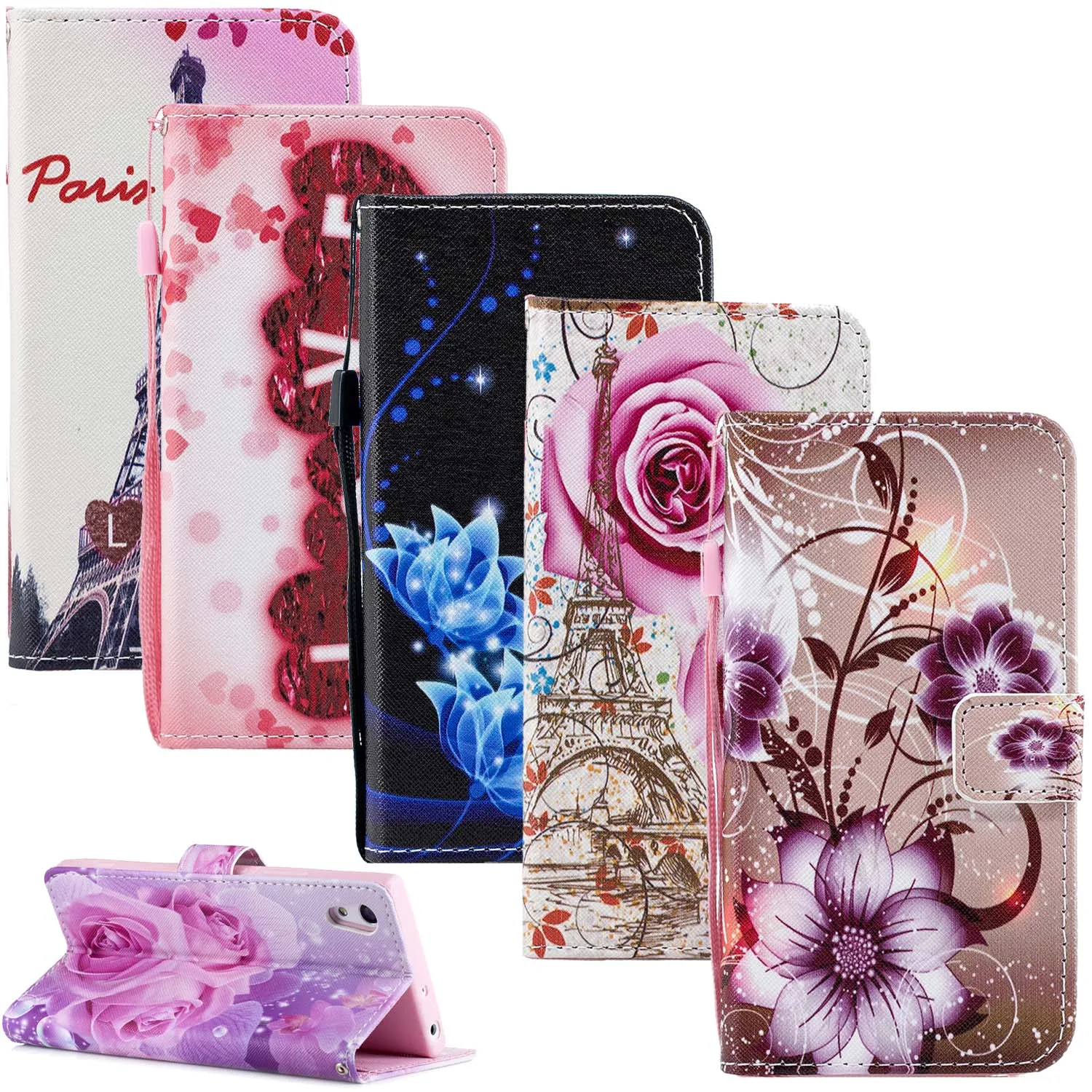 

L1 Flower Leather Wallet Bag For Sony Xperia XA1 Plus XA2 Ultra XA3 Case L1 L2 L3 Cover XZ Premium XZ1 XZ2 Compact XZ3 XZ4 Cases