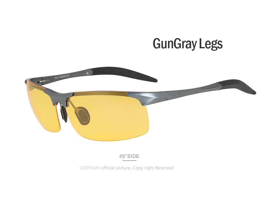 Мужские очки ночного видения из алюминиевого сплава, безопасные очки для вождения, женские поляризованные солнцезащитные очки, мужские автомобильные очки для водителей, ночные солнцезащитные очки