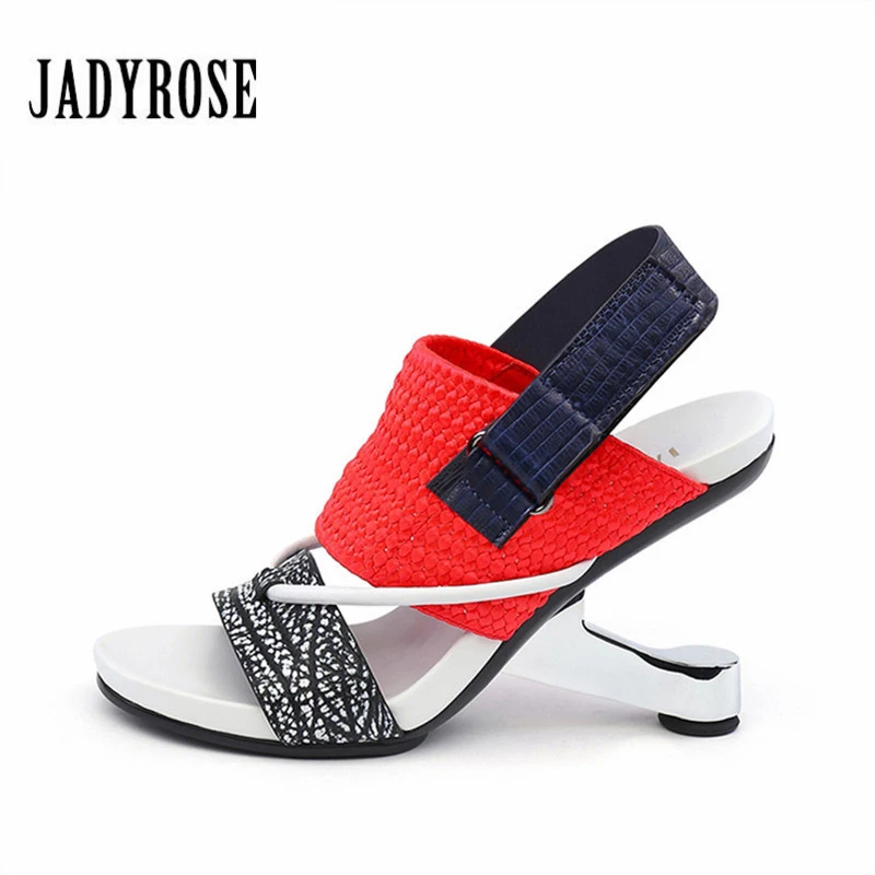 

Jady Rose Fashion Summer Women Sandals Strange High Heel Formal Leather Dress Party Valentine Shoes Woman Gladiator Wedges Pumps