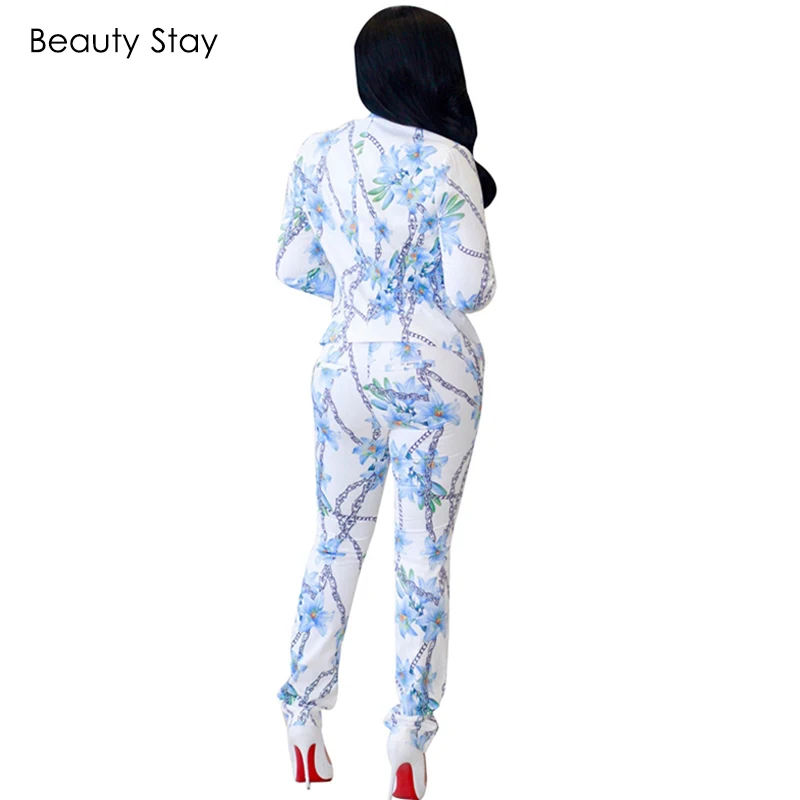 BeautyStay осень зима с цветочным принтом Для женщин устанавливает сексуальный