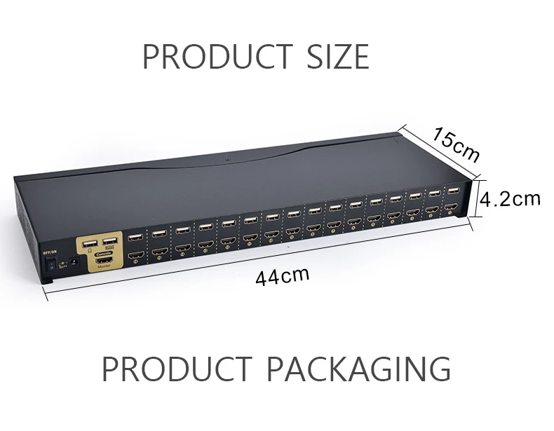 16 порты и разъёмы USB HDMI KVM switch16 хост компьютера мониторинга обмена набор мышь клавиатура дисплей HD 1080 P с кабелем