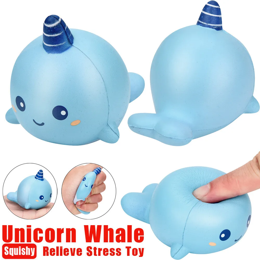 

8cm Unicorn Whale Cartoon Scented Squishy Charm Slow Rising Squeeze Toy Charm Fun Kids Kawaii kids Adult Toy Stress Reliever