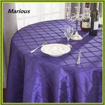 

Marious Brand Two Colors 10pcs round Pintuck Taffeta Table Cloth/Wedding Tablecloth Table Cover Free Shipping