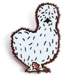 

20pcs Silkie Bantam Enamel Pin Chicken Lapel Pin Hard Enamel Pin Badge Cute Animal Chicken Gifts