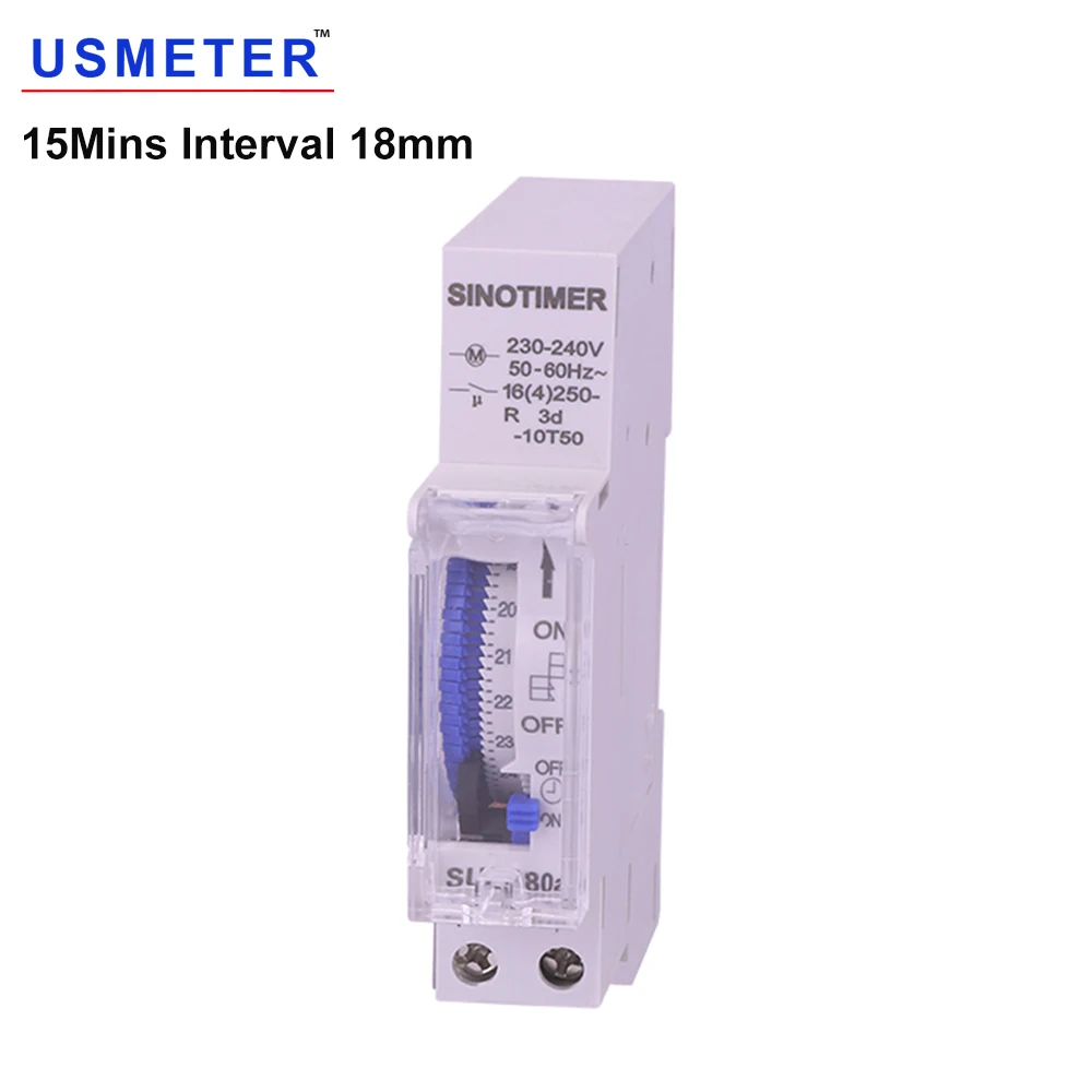 SUL181a 220V AC 15 минут интервал 18 мм din-рейка 24 часа механический переключатель таймера Аналоговое реле времени
