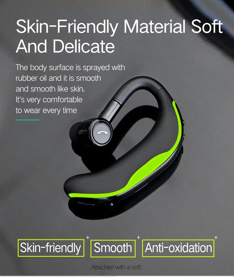 Bluetooth-гарнитура, деловые наушники V4.1Stereo с микрофоном, громкой связи звонки, музыка, ушные крючки, спортивные наушники для IPhone Xiaomi