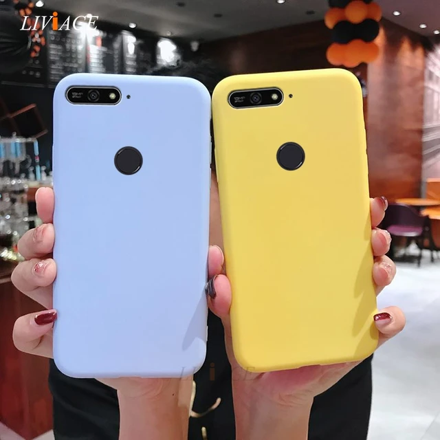 candy color silicone phone case on for huawei honor 7a 7c pro 9i 9n v9 paly v10 view 10 8 9 lite 7s a7 cute tpu back cover coque