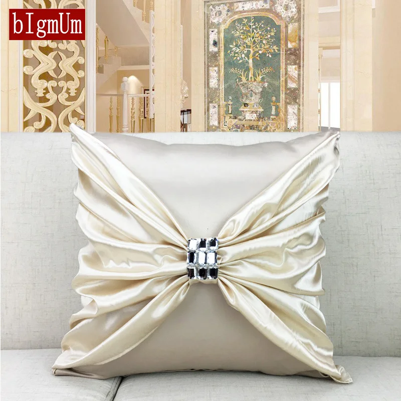 Buy Luxury Pillow Cases Crystal Bow Folds Soft