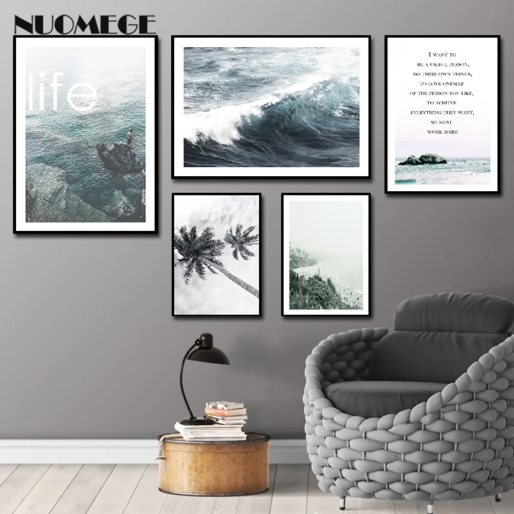 

Nordic Poster and Prints Minimalist Seaside Landscape Decoration Canvas Painting Wall Art Picture for Living Room Poster Art