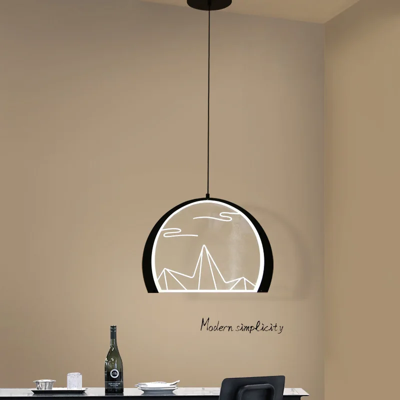 

1 Light 16W Simple Led Pendant Light Dining Room Led Hanging Lamp Wire Suspend Lamp Lustre Lamparas For Bar Drop Light