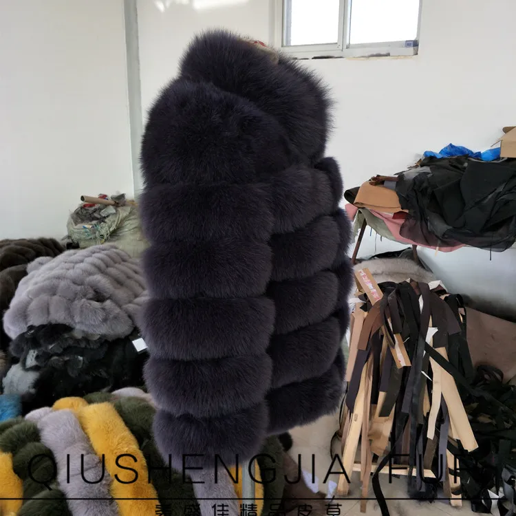 Меховое Женское пальто с натуральным лисьим воротником и отстрочкой овечьей кожи на осень и зиму, тонкая куртка с лисьим мехом