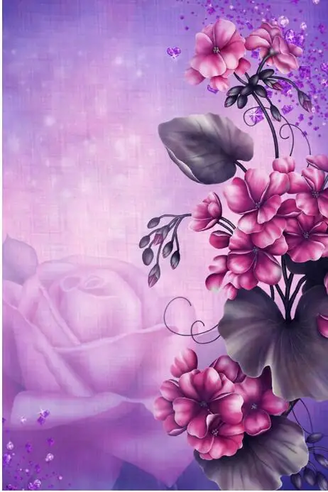 5D Diy Daimond Painting &quotFlower&quot 3D Diamond Round Rhinestone Diamant Embroidery Flower Home Decora | Дом и сад