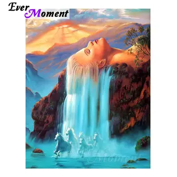 

Ever Moment Diamond Painting Waterfall Woman 5D DIY Picture Mosaic Handmade Diamond Embroidery Full Square Drill S2F1037