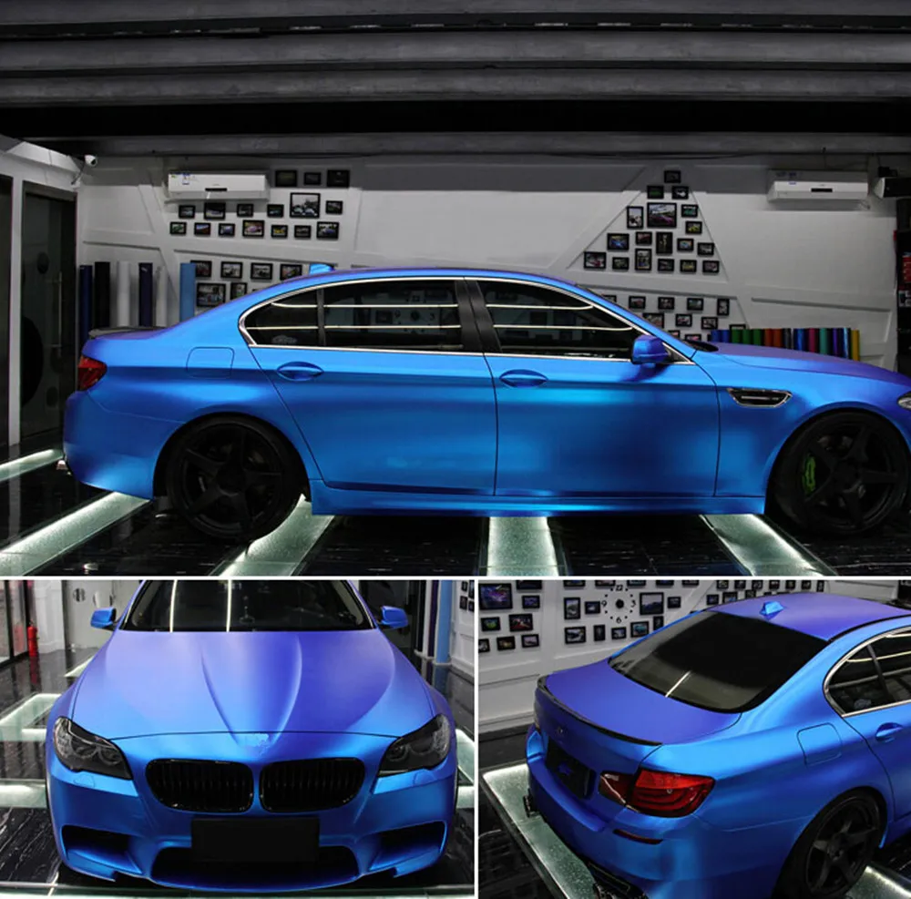 48/" x 60/" Green Satin Matte Chrome Metallic Vinyl Film Wrap Sticker Air Free