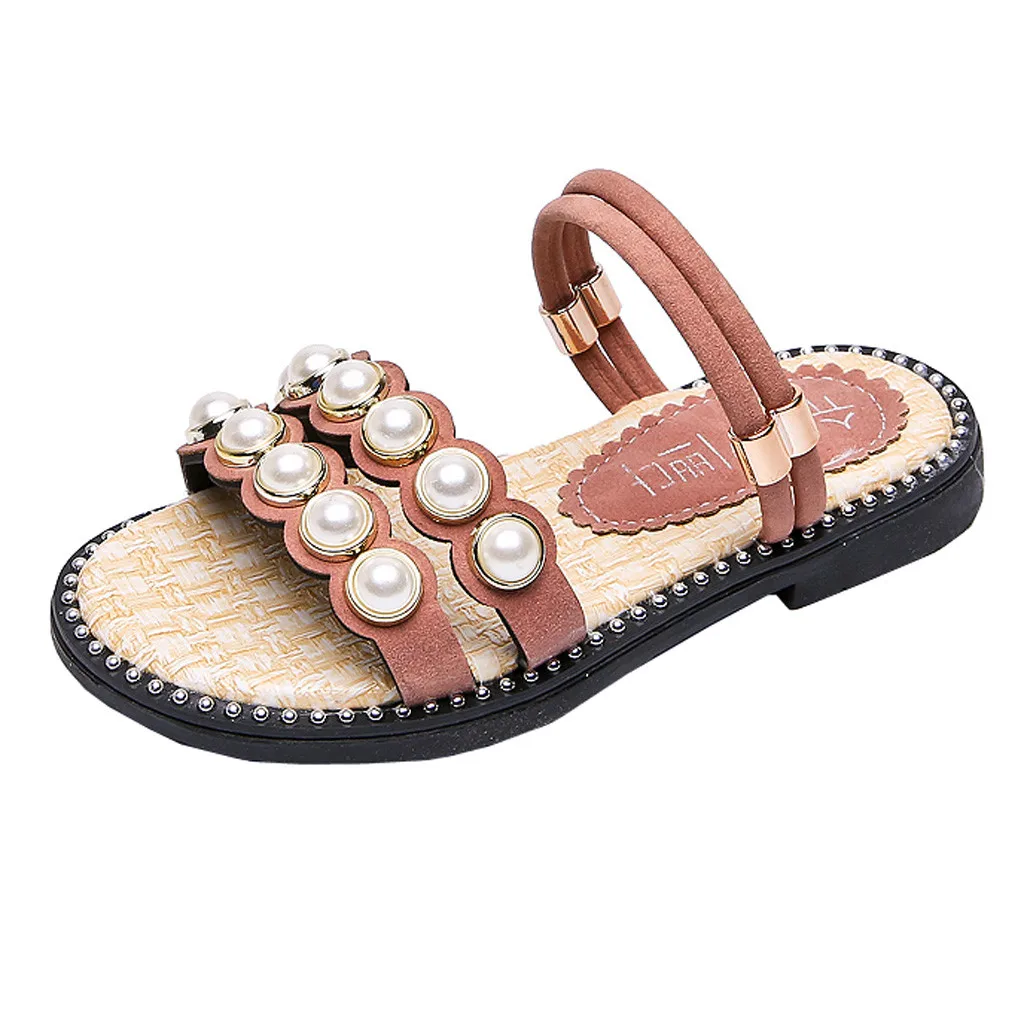 Летние детские сандалии обувь для девочек на низком каблуке Модная студенческая обувь нескользящие детские сандалии вечерние свадебные туфли