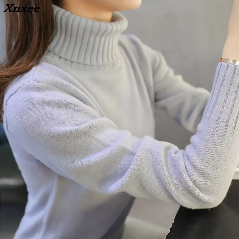Hitz turtleneck female winter 2018 Korean long sleeved all-match bottoming sweaters Xnxee