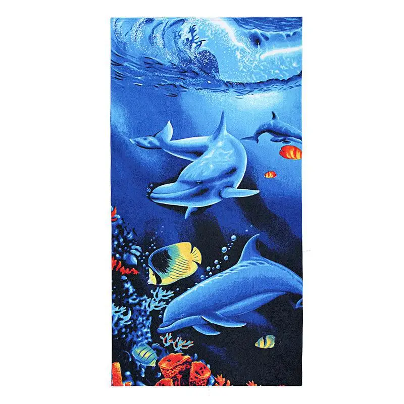 Милое пляжное полотенце DolphinsSummer, купальное кольцо, банное полотенце с принтом, полотенце для ванной, сушильная мочалка