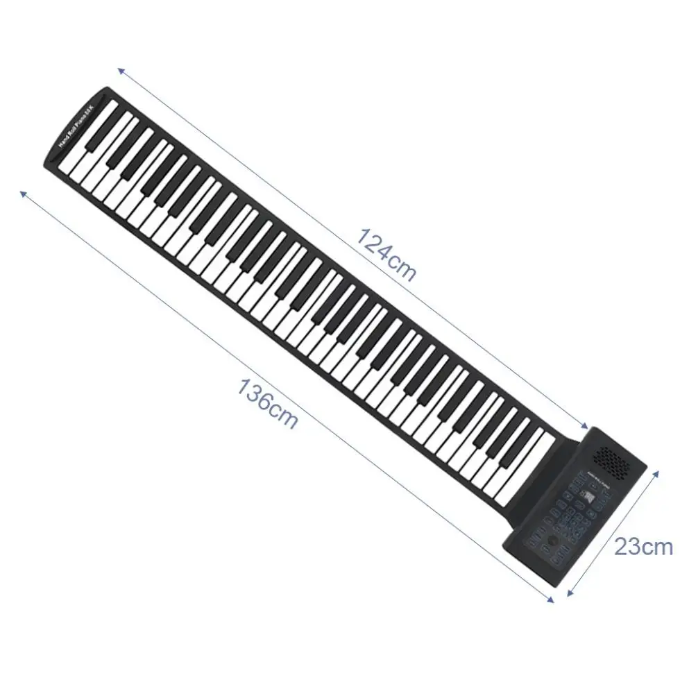 88 клавиш USB MIDI выход рулон пианино перезаряжаемая электронная портативная силиконовая Гибкая клавиатура орган встроенный динамик