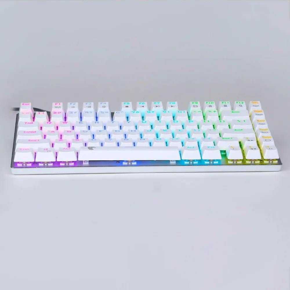 Водонепроницаемая Механическая игровая клавиатура с RGB светодиодный светкой 81