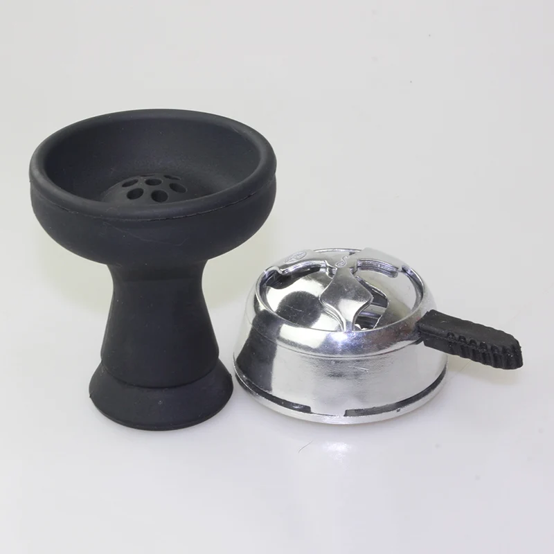 A Hookah Coal cover Bowl and a Black Silicone Head Holder Shisha