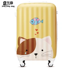 Cartoon cat luggage travel bag trolley luggage universal wheels password box luggage ty wholesale 20 24