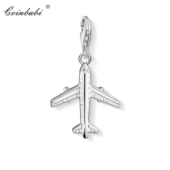 

Charm Pendant Aeroplane,2018 Fashion Jewelry Romantic Real Authentic 925 Sterling Silver Gift For Women Men Fit Bracelet