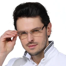 JIAYU модный Сверхлегкий без оправы очки для чтения желтые линзы анти-Blu-Ray компьютерные очки для пресбиопии+ 1,0 до+ 4,0