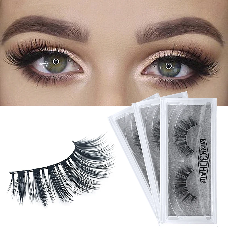 Mink Lashes 3D Eyelashes 100% Handmade Thick Long Lasting Reusable Natural Popular False Make Up | Красота и здоровье