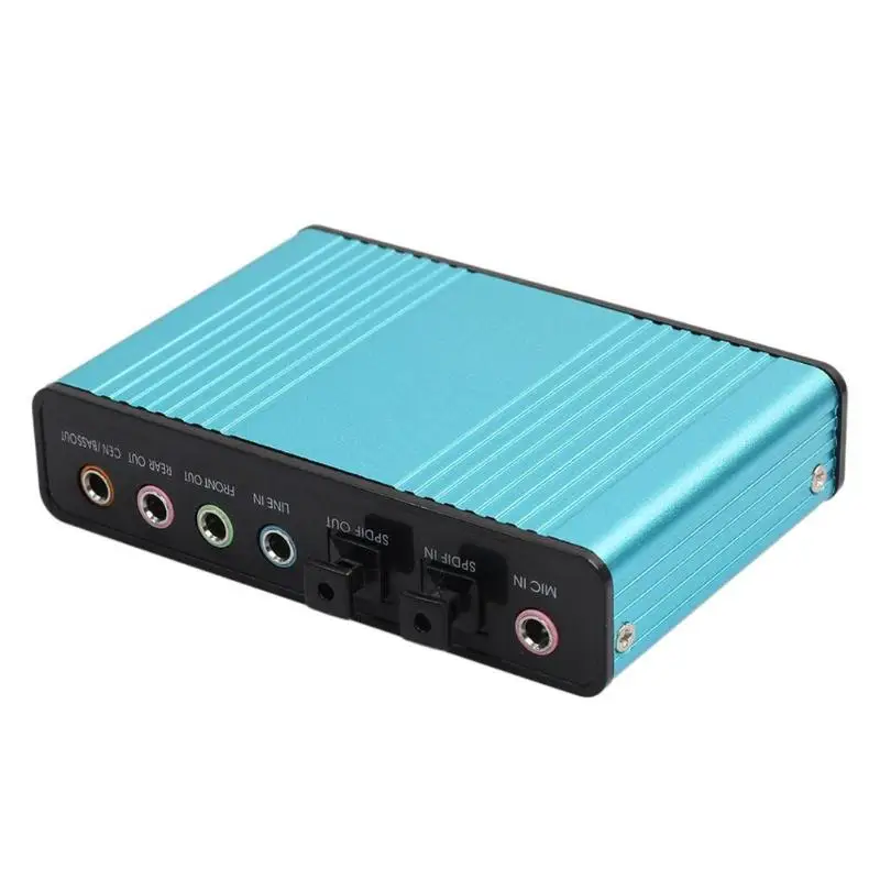 Professional внешняя звуковая карта USB канал 6 внешняя Аудио Звуковая карта для ноутбука ПК с драйвером CD + кабель