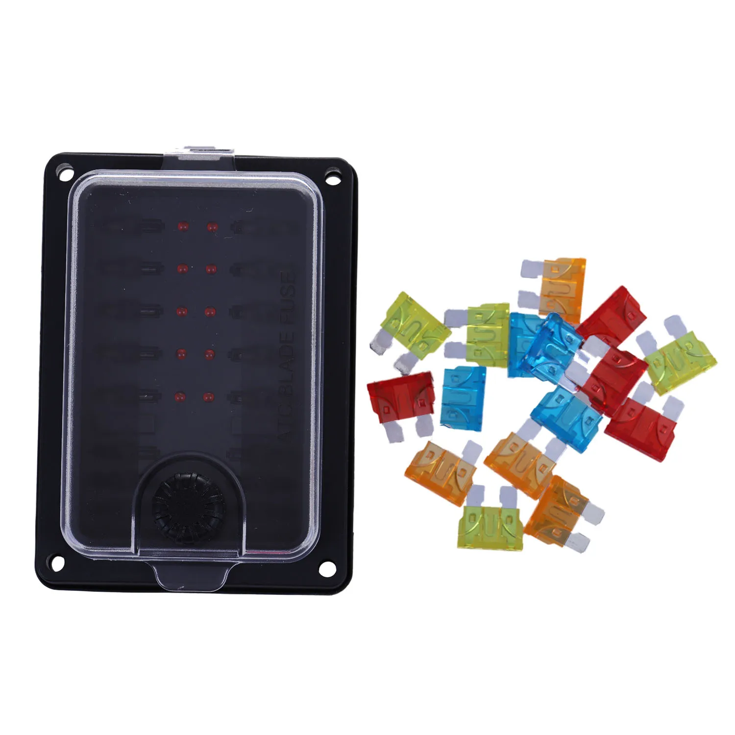 

10 Road with 6 spare seat LED lamp fuse holder, waterproof 10-way fuse box