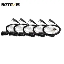 5 шт Retevis микрофон PTT воздушная акустика трубки портативная рация с наушниками гарнитура для Kenwood Baofeng UV-5R Retevis H777 RT22 RT80 C9003