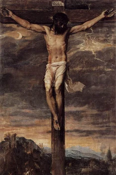 

TOP ART Jesus Christ Crucifixion on the cross Religious Christian 100% hand painted oil painting on canvas free shipping