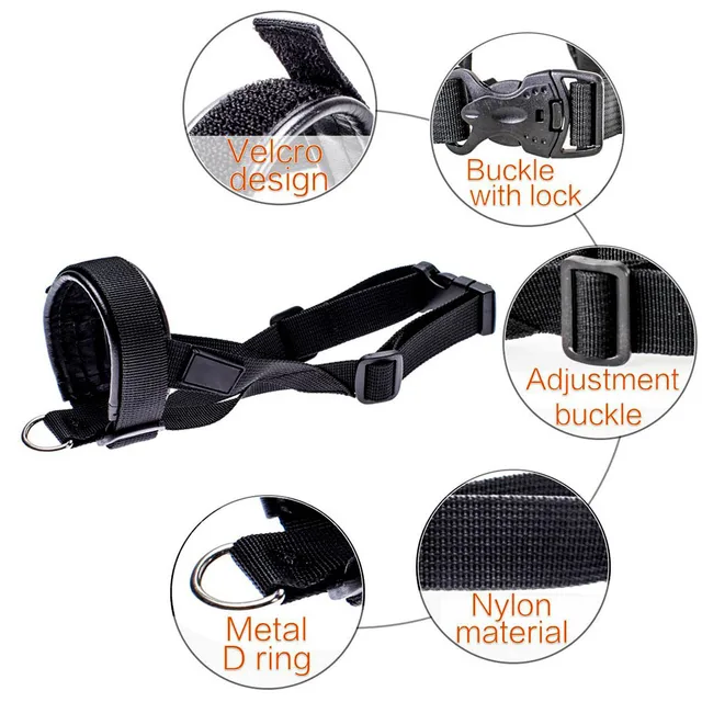 Adjustable Dog Muzzle Head Collar Walk Training Pulling Halter Anti Bark Bite Pet Accessories Hogard