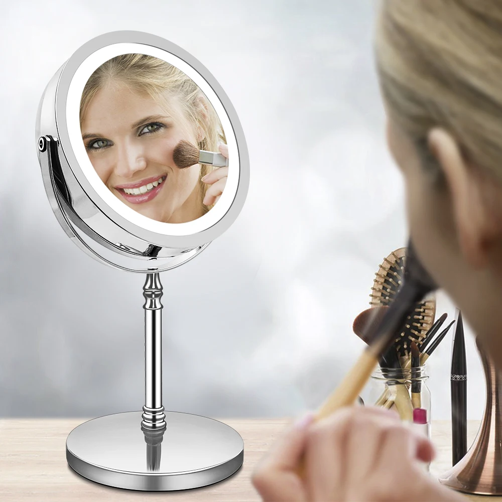 

JLAPRIRA LIGHTING LED Makeup Mirror Light 7 Inch Portable Mirror Lamp 360 Degree Rotating 10X Magnifying Mirror Lights