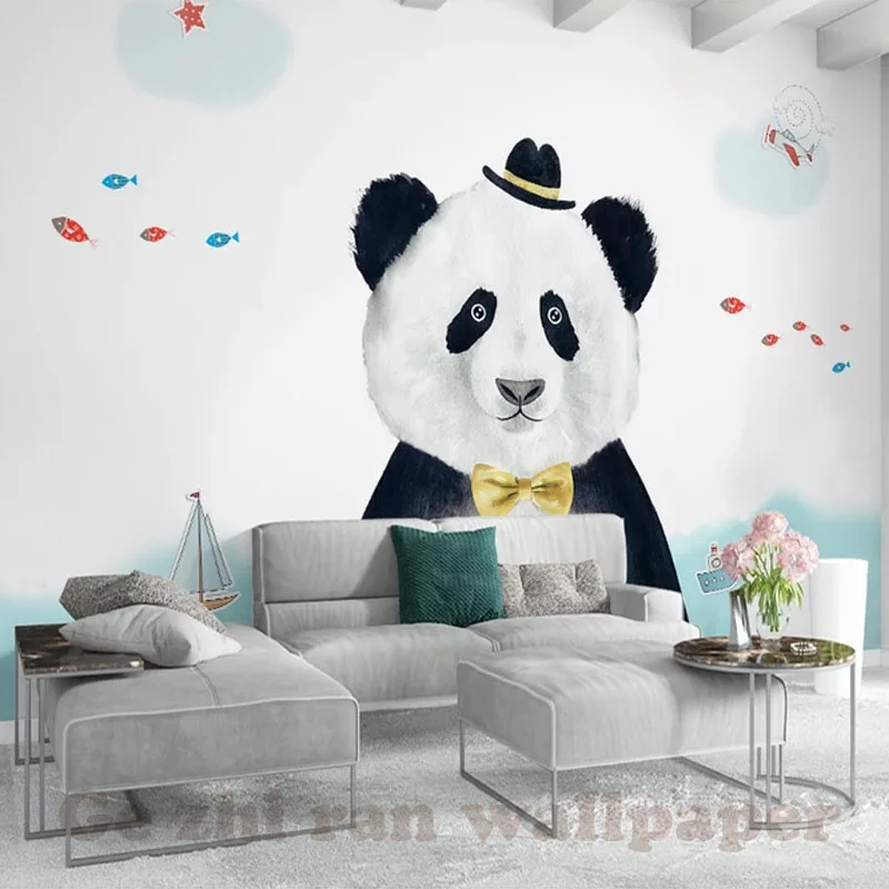 

Custom 3D Mural Wallpaper children Room wall covering Wallpaper 3D Cartoon Lovely panda 3D kid Photo Wallpaper Home Decor