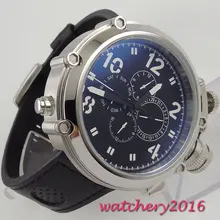 50mm Parnis black dial polished case week Complete Calendar 24 hours top brand Luxury Newest Hot Automatic movement Men’s Watch