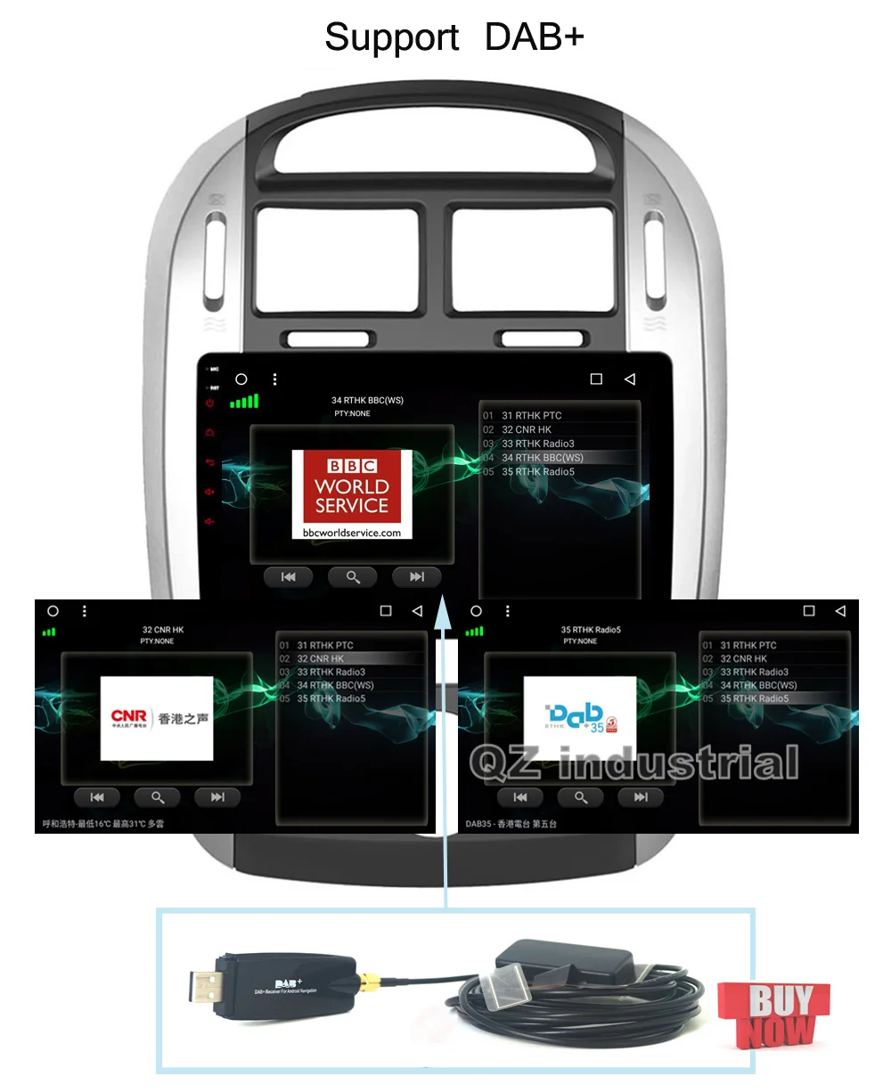 Best QZ industrial HD 9" 8 Core Android 8.1 T8 car dvd player For KIA Cerato 2004-2008 With GPS 3G 4G WIFI Radio BT SWC RDS Navi Map 12